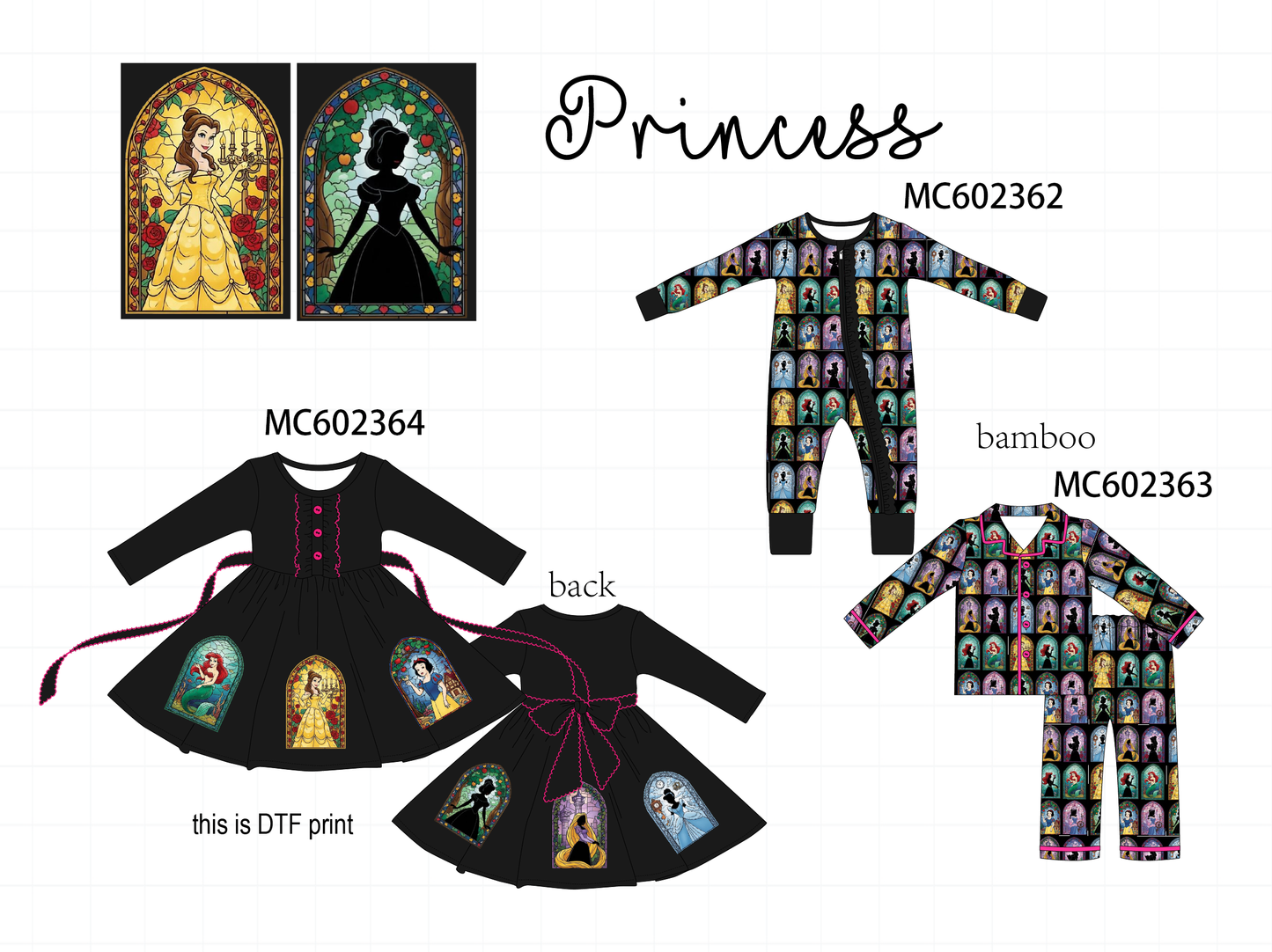 PO82 Black character princess print collection - closing 3/2 - ETA July