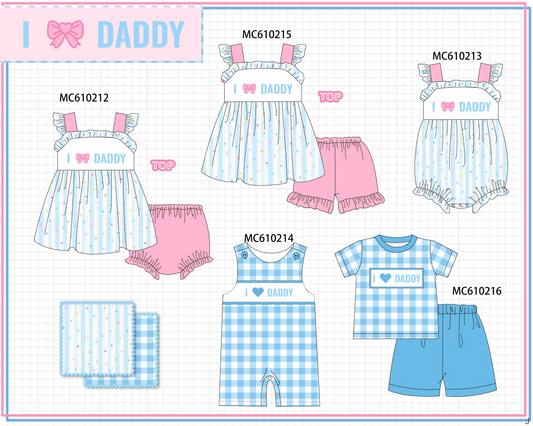 PO108 Blue I love Daddy bow embroidery collection - closing 10/26 - ETA march