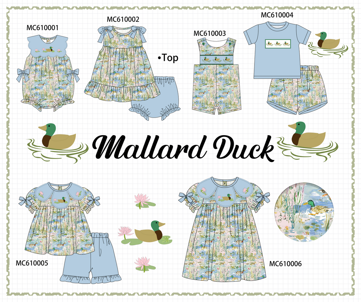 PO108 Blue floral mallard embroidery collection - closing 10/26 - ETA march