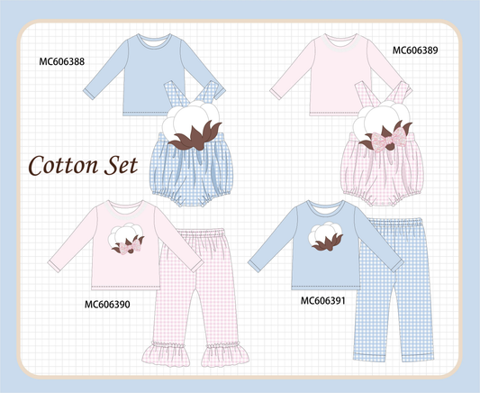 PO95 Blue&pink cotton applique gingham collection - closing 6/22 - ETA late November