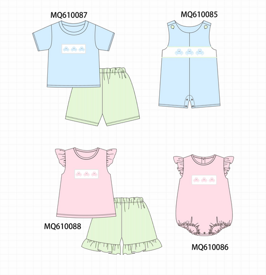 PO109 Blue&pink crab embroidery stripe collection -closing 11/2- ETA May