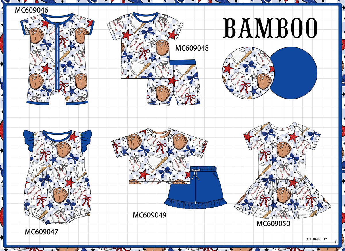 PO104 Blue baseball bamboo collection - closing 9/14 - ETA February