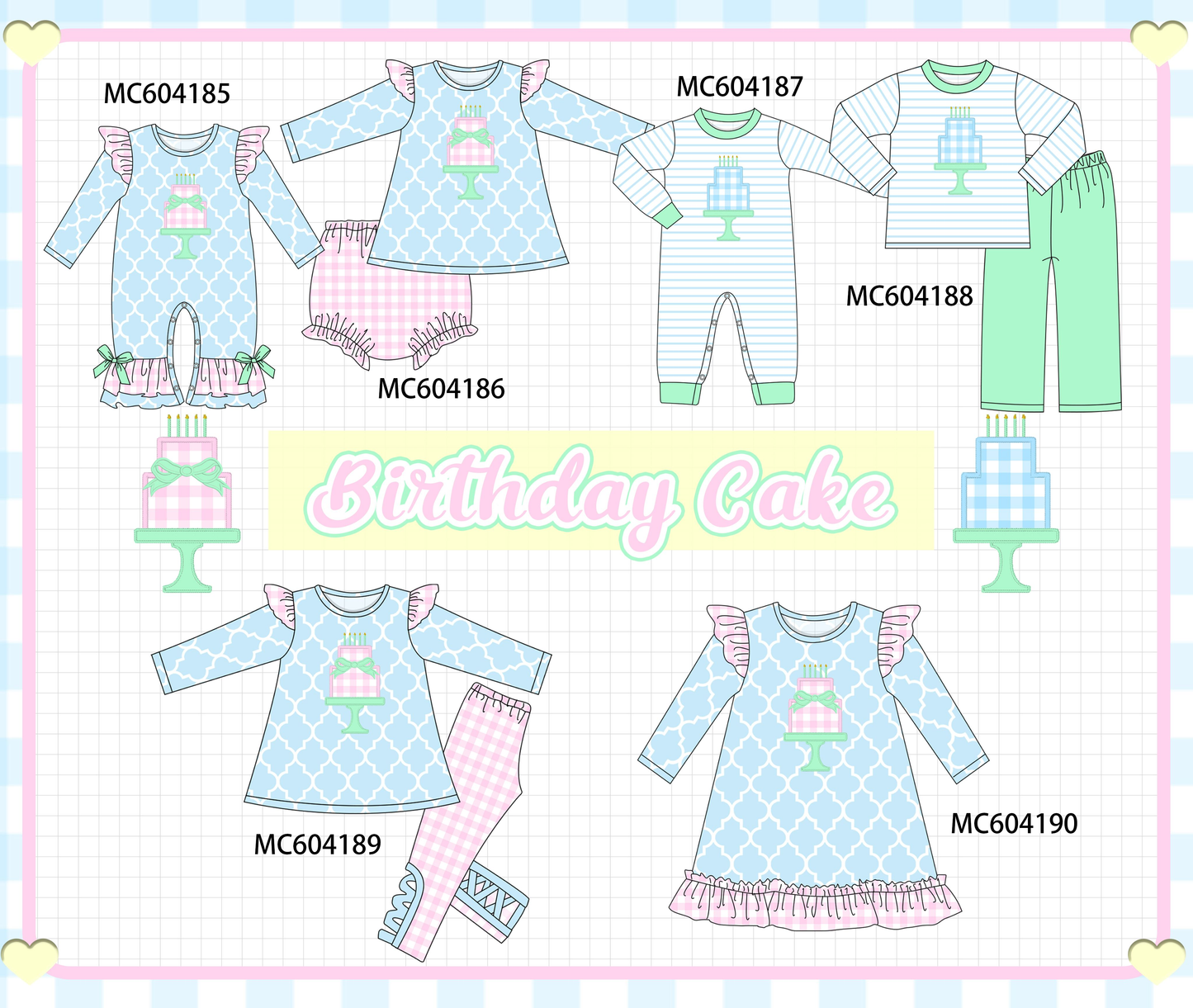 PO86 Blue birthday cake applique collection  - closing 4/13 - ETA early September