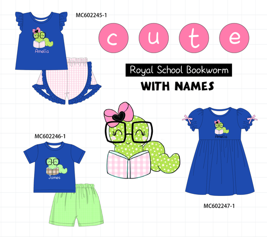 PO81 Blue bookworm applique monogram embroidery collection - closing 2/16 - ETA July
