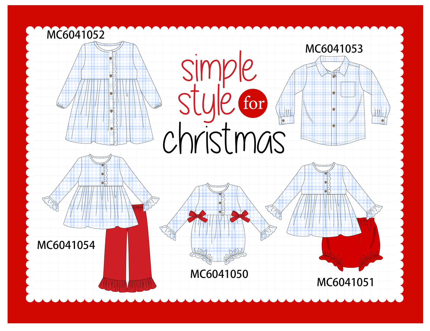 PO90 Blue christmas plaid ruffle collection - closing 5/11 - ETA early October