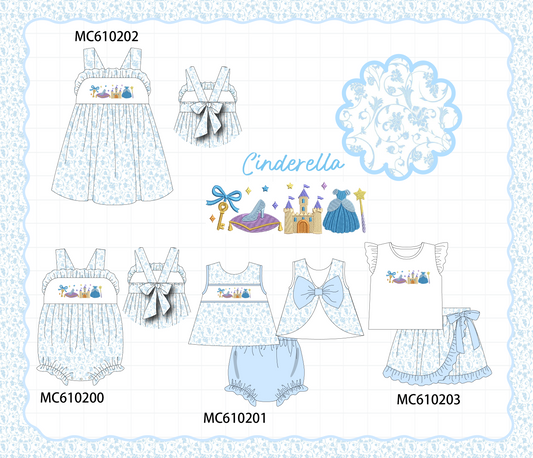 PO108 Blue cinderella embroidery ruffle collection - closing 10/26 - ETA march