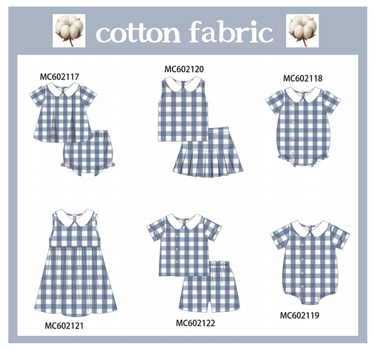 PO81 Blue cotton peter pan collar gingham collection - closing 2/16 - ETA July