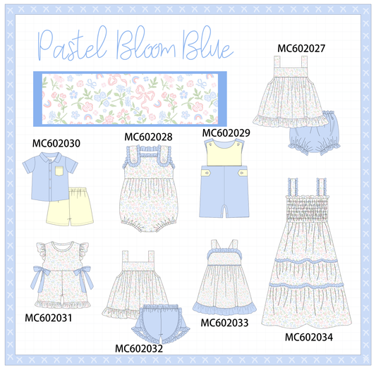 PO81 Blue floral bow print collection - closing 2/16 - ETA July