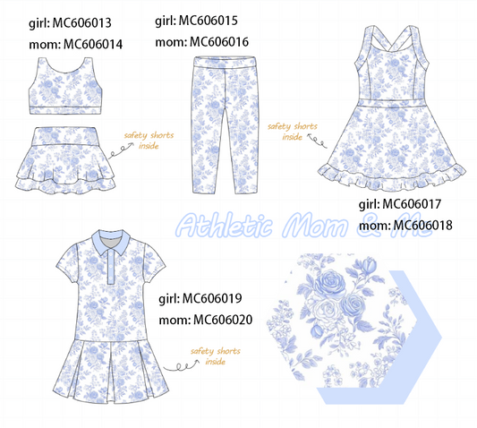 PO95 Blue floral print mom&me active collection 1 - closing 6/22 - ETA late November