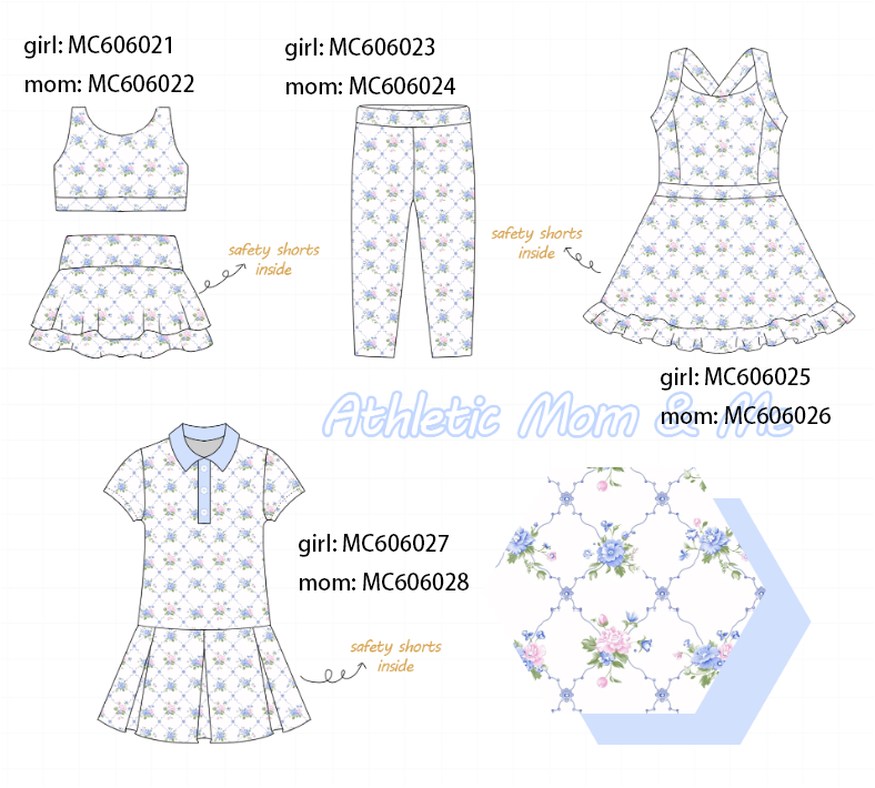 PO95 Blue floral print mom&me active collection 2