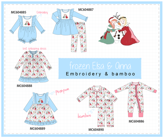 PO90 Blue frozen embroidery ruffle collection - closing 5/11 - ETA early October