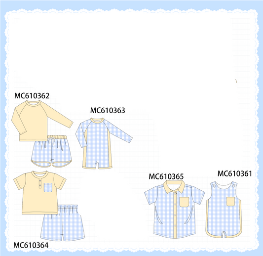 PO108 Blue gingham boy collection - closing 10/26 - ETA march