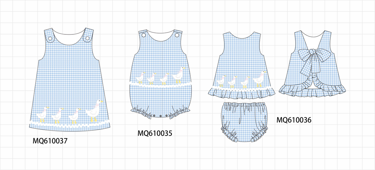 PO109 Blue goose applique gingham collection -closing 11/2- ETA May