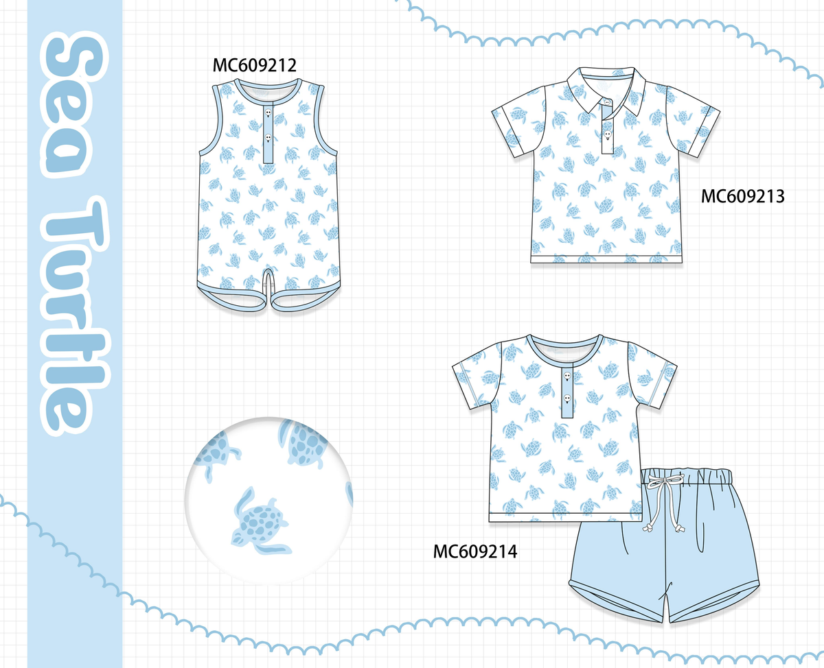 PO104 Blue sea turtle print collection  - closing 9/14 - ETA February