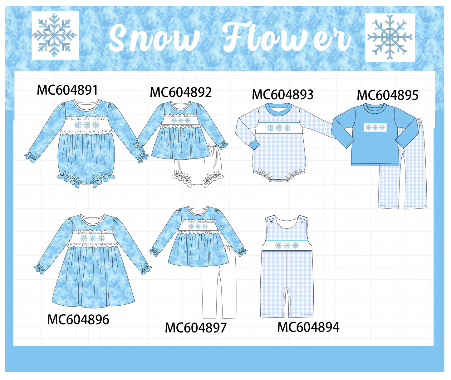 PO90 Blue snow floral embroidery collection - closing 5/11 - ETA early October