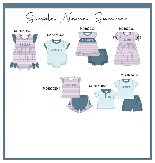 PO81 Blue stripe monogram embroidery collection 1 - closing 2/16 - ETA July