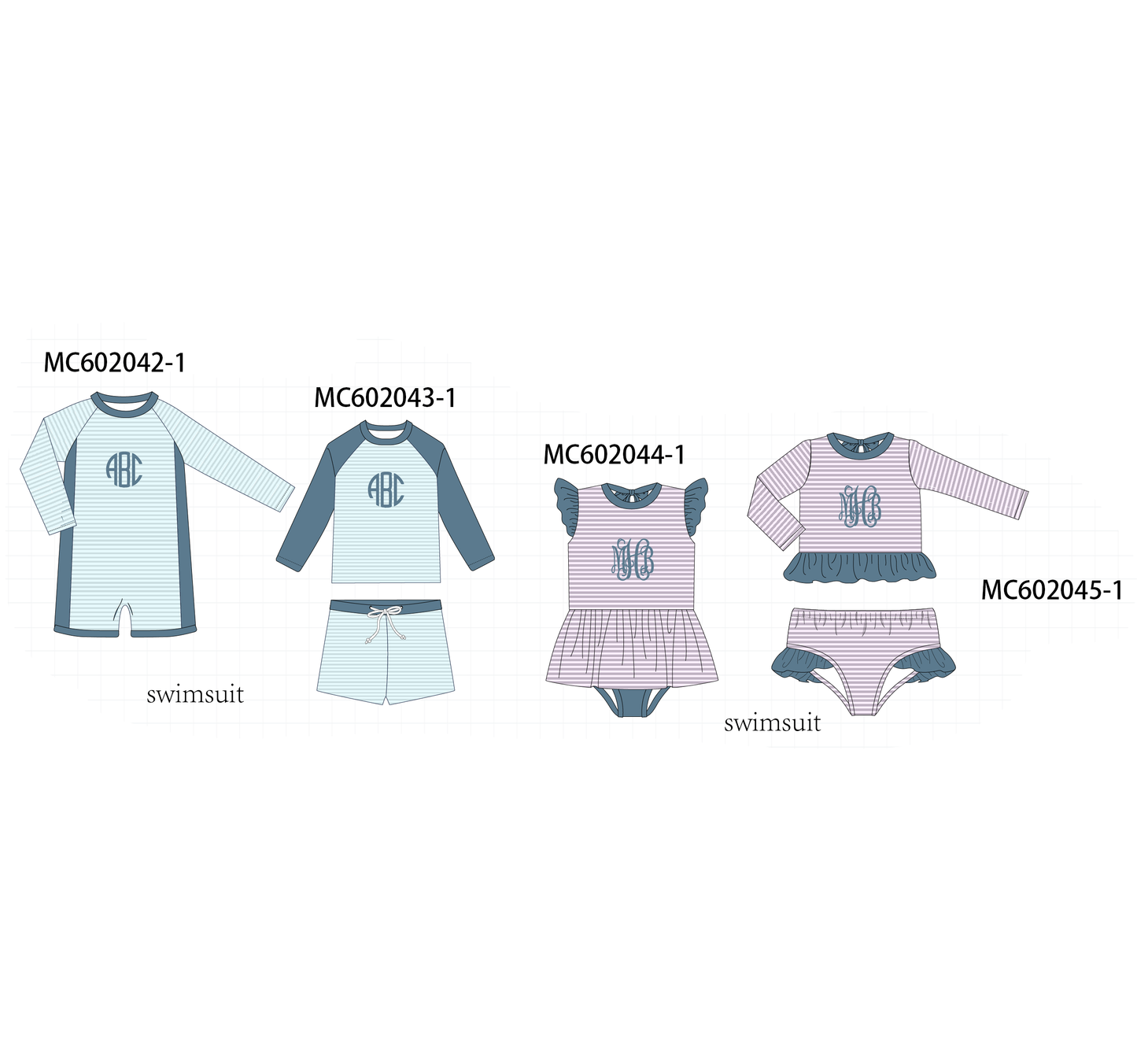 PO81 Blue stripe monogram embroidery collection 2 - closing 2/16 - ETA July