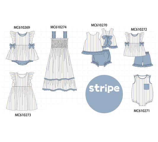 PO108 Blue stripe ruffle collection 1 - closing 10/26 - ETA march