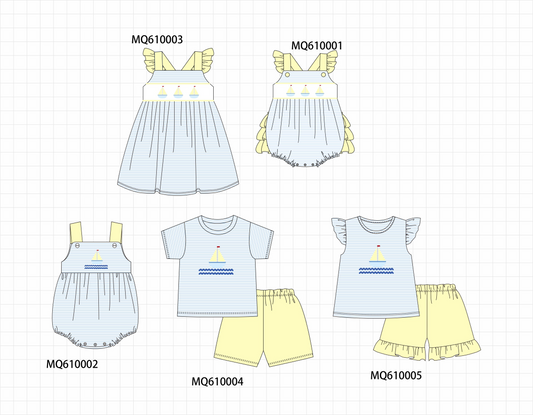PO109 Blue stripe sailboat embroidery collection -closing 11/2- ETA May