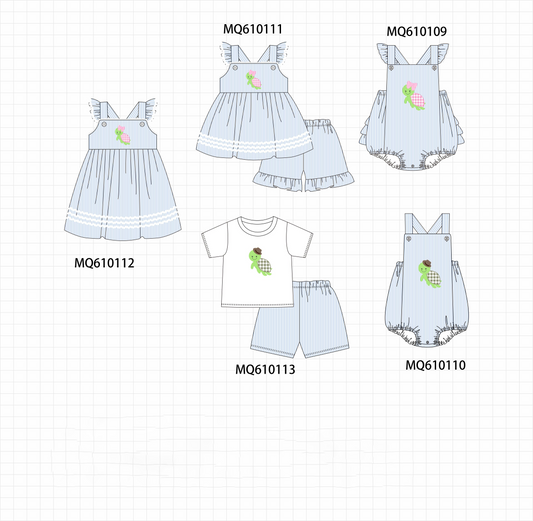 PO109 Blue stripe turtle applique collection -closing 11/2- ETA May