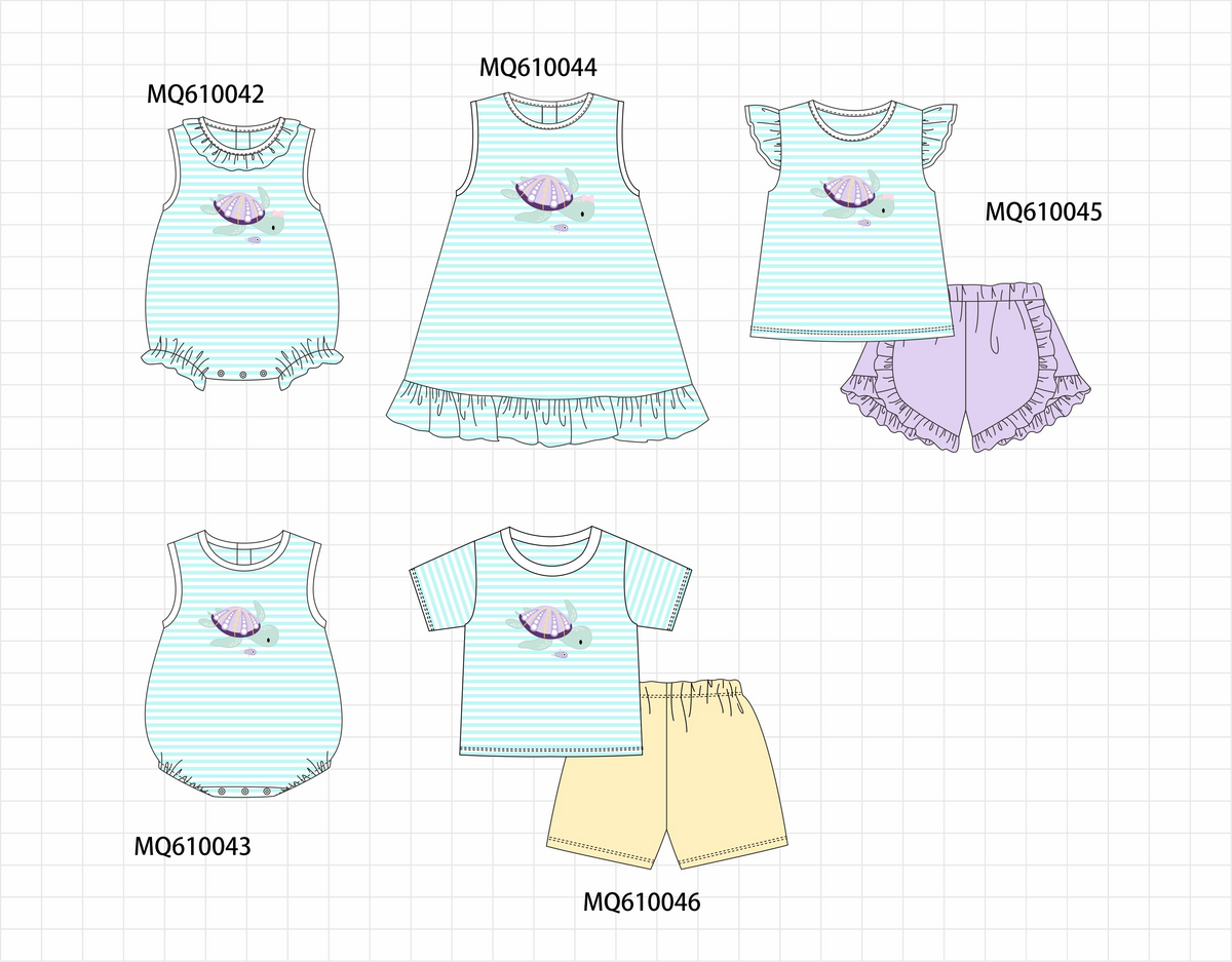 PO109 Blue stripe turtle appliuqe collection -closing 11/2- ETA May