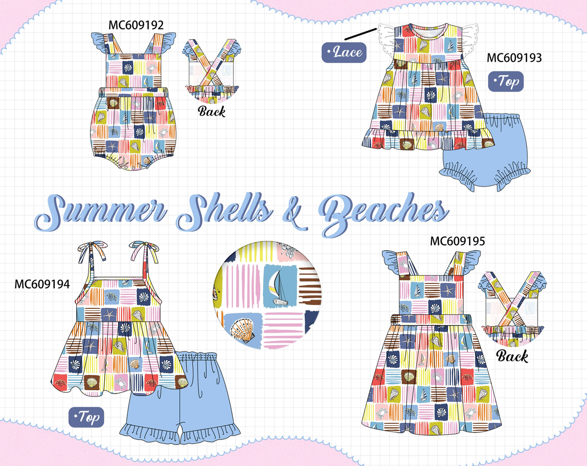 PO104 Blue summer shell print collection  - closing 9/14 - ETA February