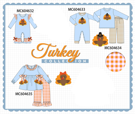 PO88 Blue thanksgiving turkey applique collection - closing 4/27 - eta late September