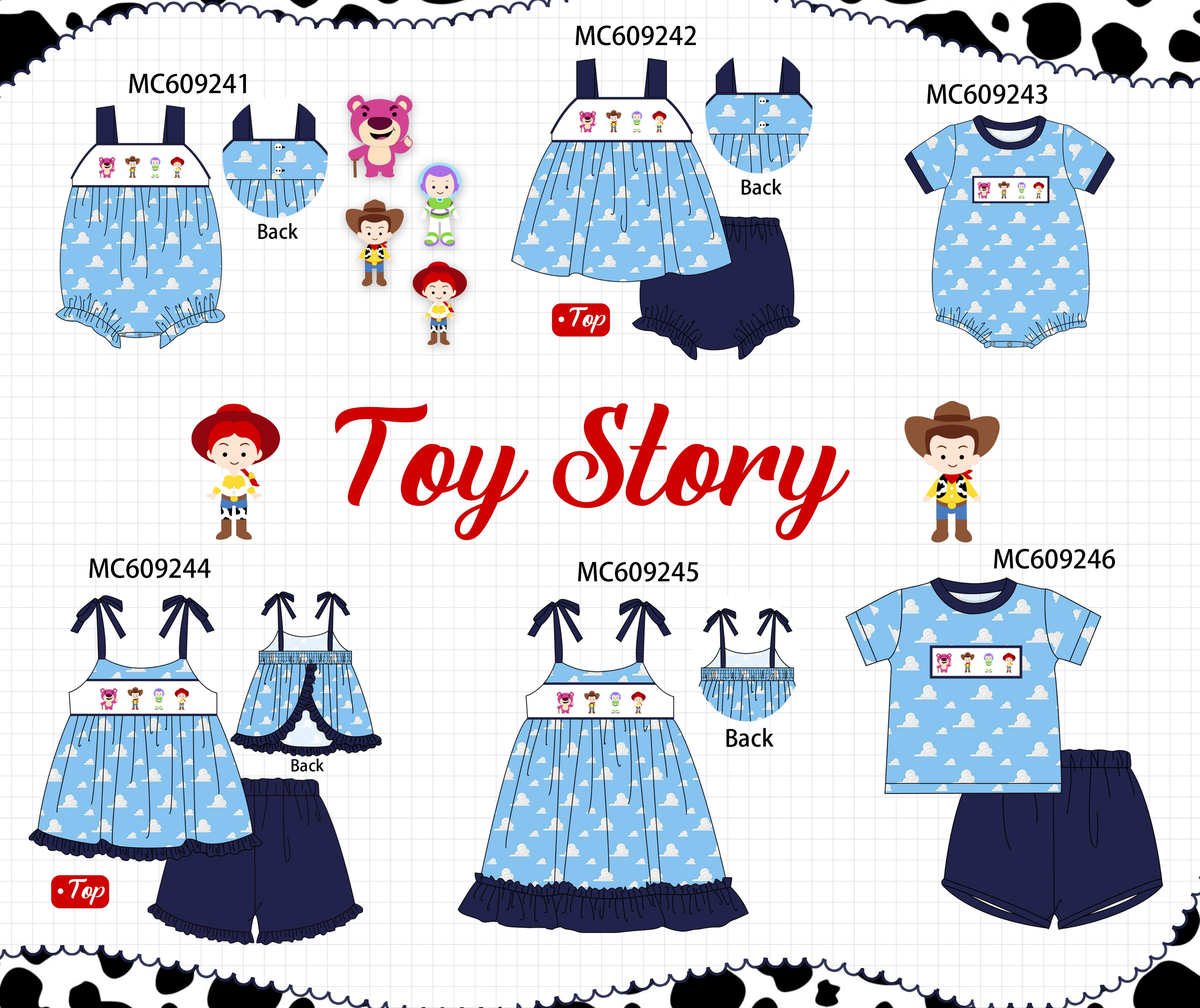 PO104 Blue toy story embroidery ruffle collection  - closing 9/14 - ETA February