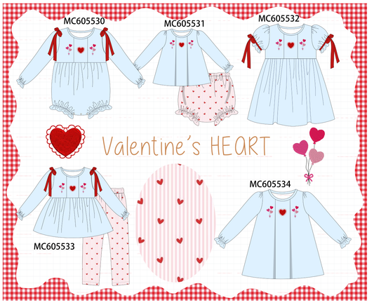 PO95 Blue valentine's day heart embroidery collection - closing 6/22 - ETA late November