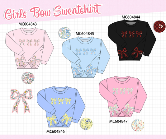 PO90 Bow floral applique sweatshirt collection - closing 5/11 - ETA early October