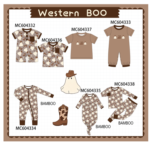 PO86 Brown halloween ghost print collection  - closing 4/13 - ETA early September