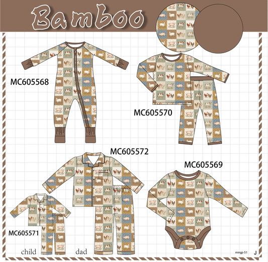 PO93 Brown farm checkered bamboo collection  - closing 6/8 - ETA November
