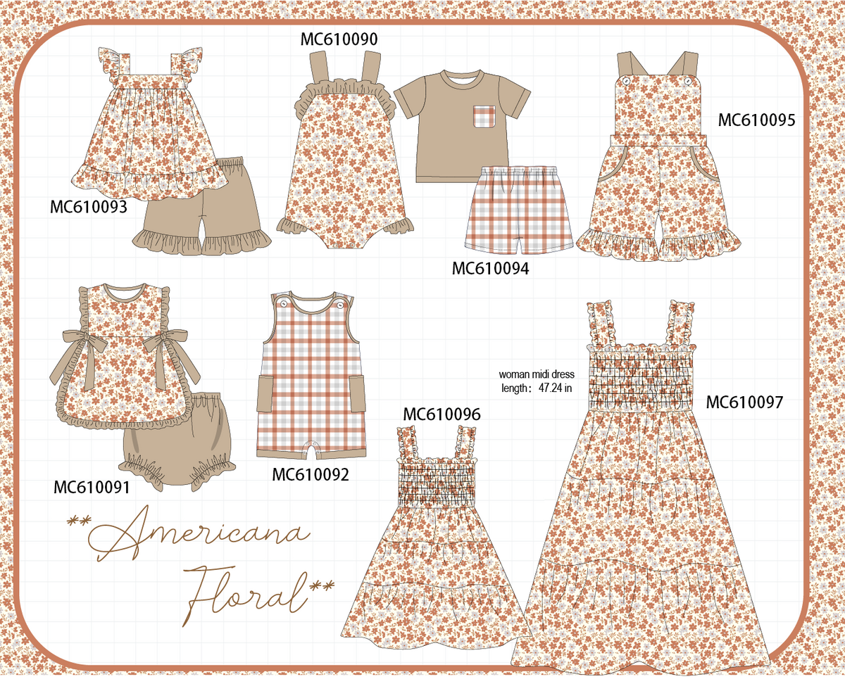PO108 Brown floral ruffle collection - closing 10/26 - ETA march
