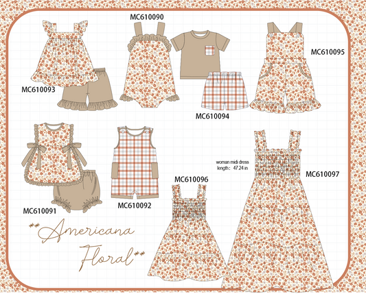 PO108 Brown floral ruffle collection - closing 10/26 - ETA march