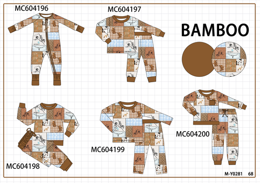 PO86 Brown western bamboo plaid collection  - closing 4/13 - ETA early September