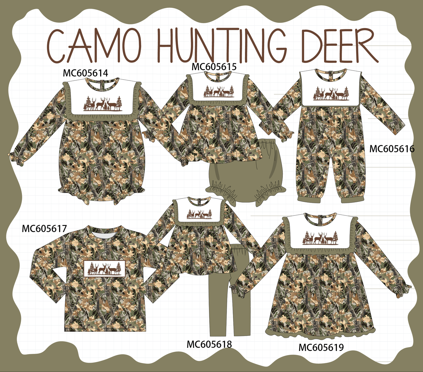 PO93 Camo hunting deer embroidery collection  - closing 6/8 - ETA November