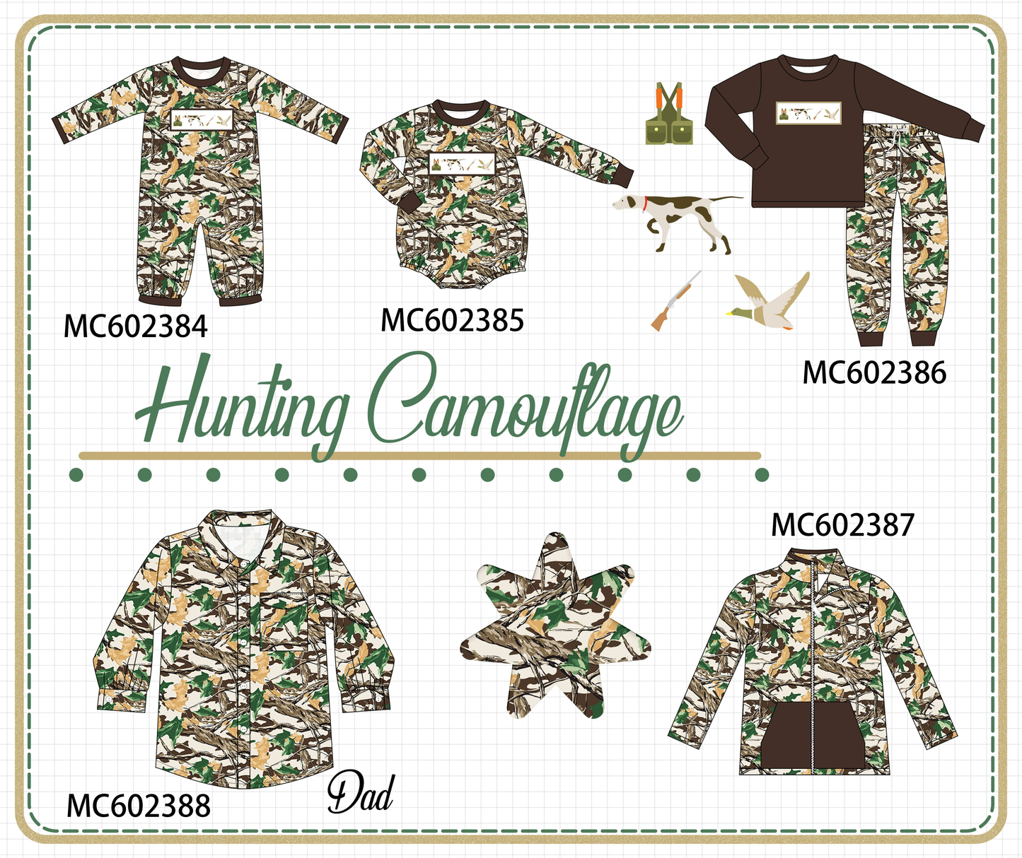 PO82 Camouflage hunting embroidery collection - closing 3/2 - ETA July