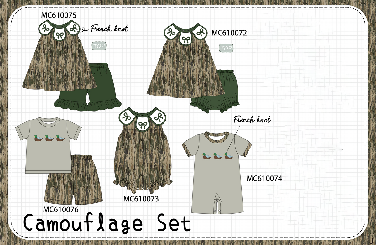 PO108 Camouflage bow mallard french knot collection - closing 10/26 - ETA march