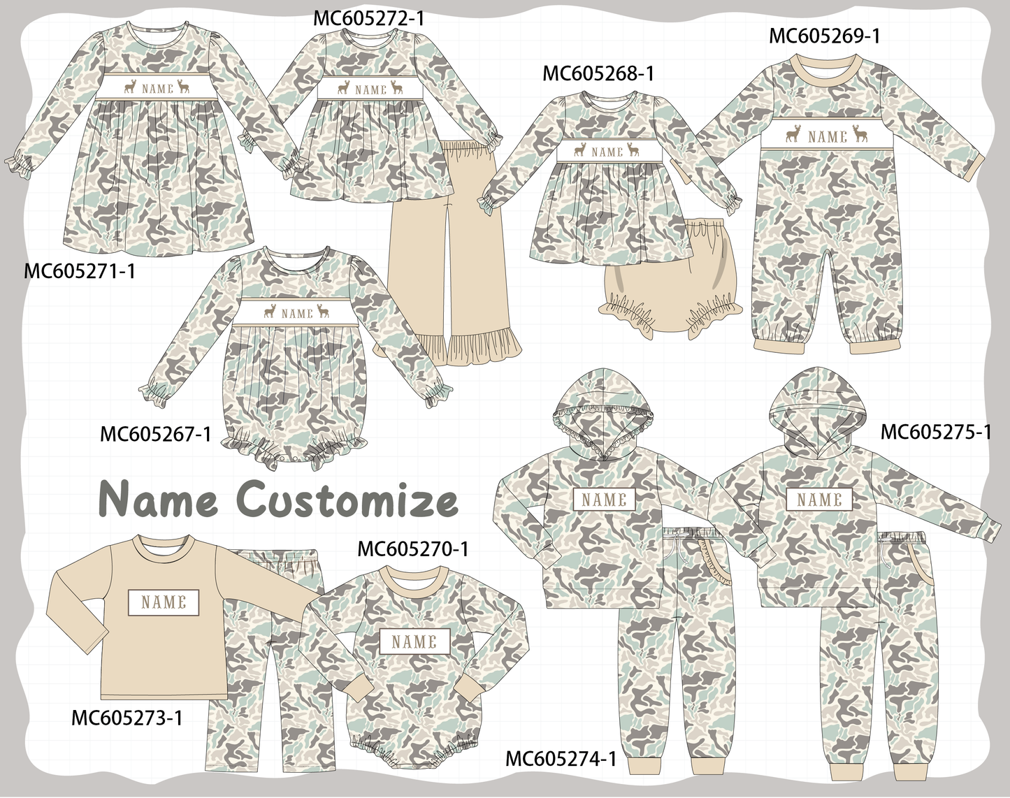 PO92 Camouflage hunting deer monogram embroidery collection - closing 5/25 - ETA late October