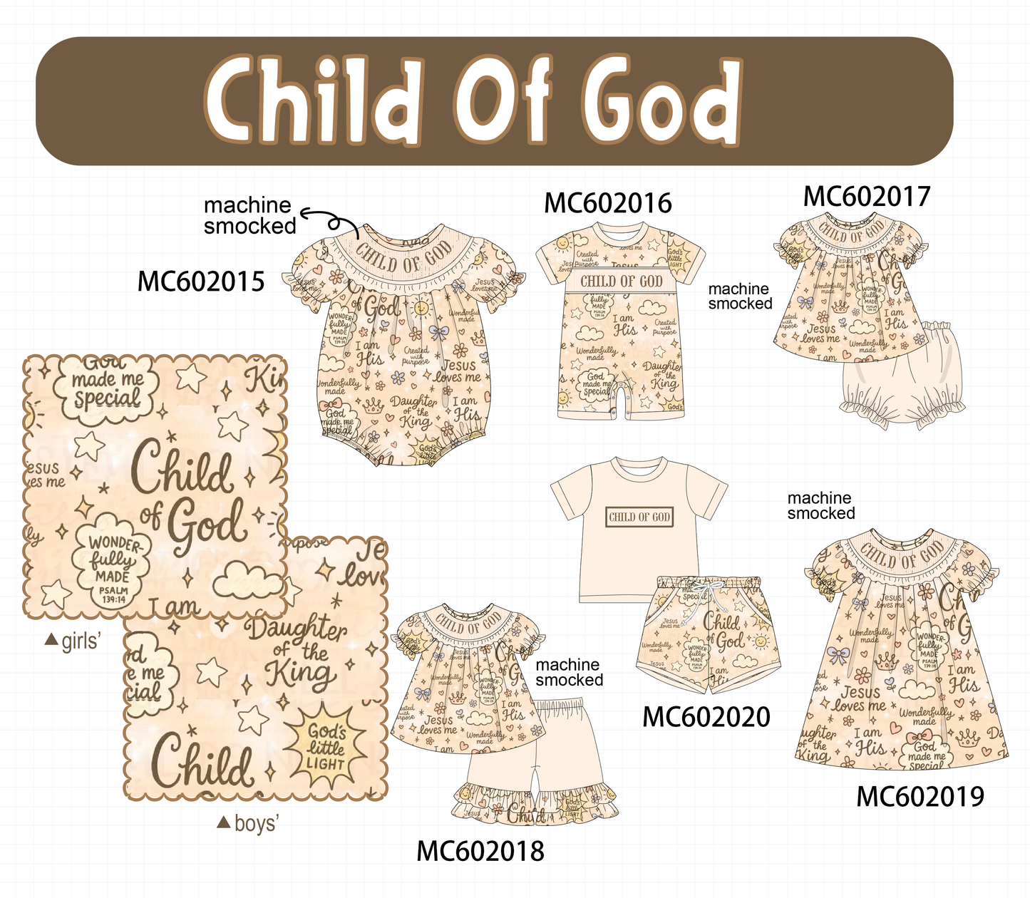 PO81 Child of God smocked collection - closing 2/16 - ETA July
