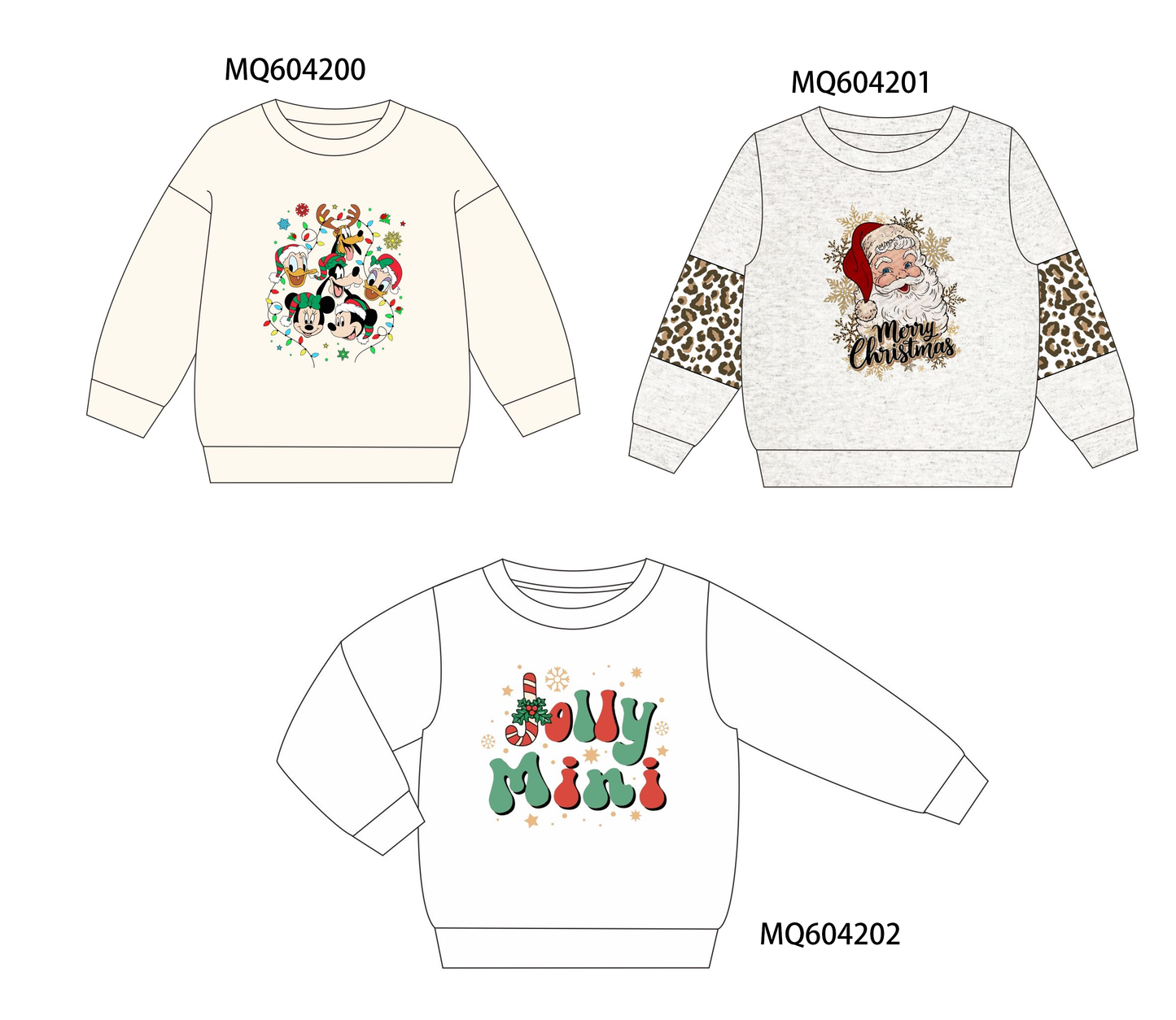 PO89 Christmas character santa holly sweatshirt collection - closing 5/4 - ETA late october