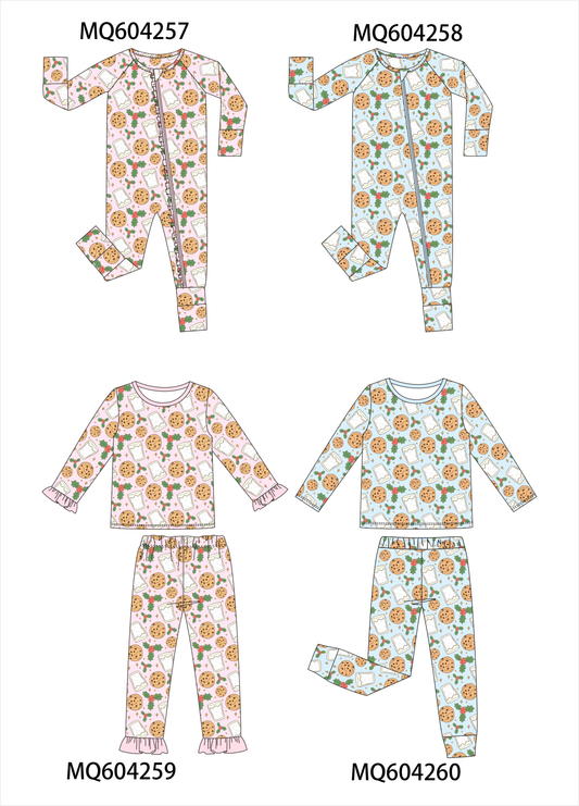 PO89 Christmas cookie milk holly print bamboo collection - closing 5/4 - ETA late october