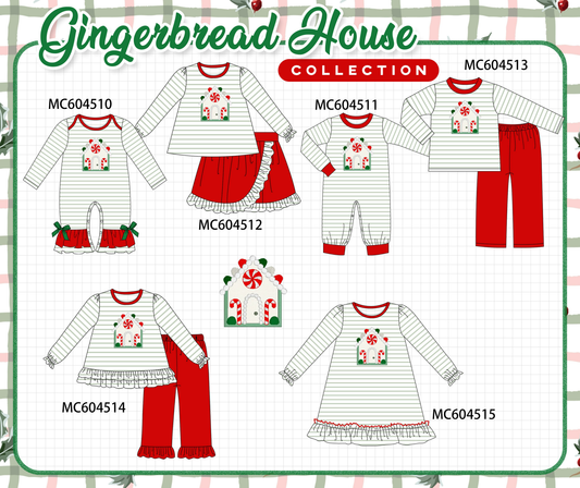 PO88 Christmas gingerbread house applique stripe collection - closing 4/27 - eta late September