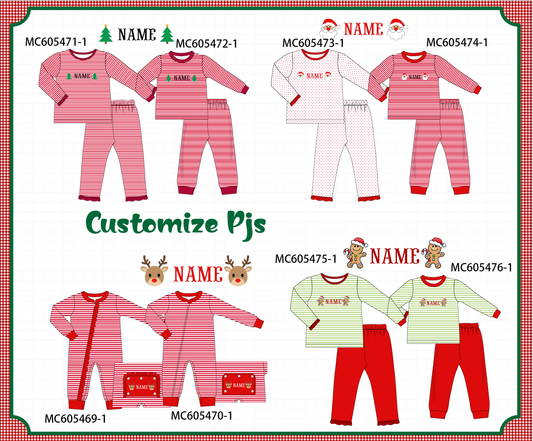 PO93 Christmas stripe tree santa monogram embroidery collection  - closing 6/8 - ETA November