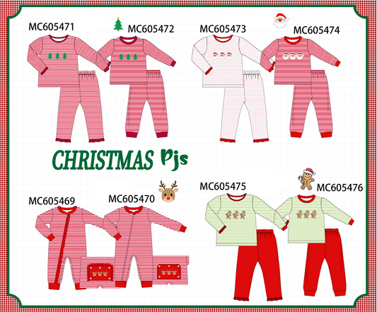 PO93 Christmas stripe tree santa reindeer gingerbread embroidery collection  - closing 6/8 - ETA November