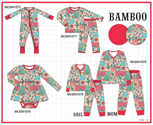 PO90 Christmas western checkered bamboo collection - closing 5/11 - ETA early October