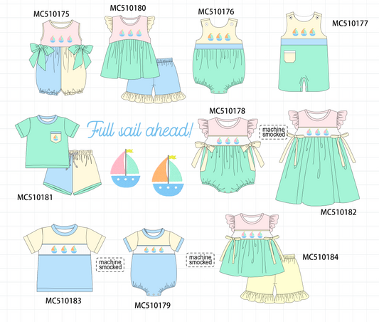 PO69 Colors blocks sailboat embroidery collection- closing 10/27 - eta early march