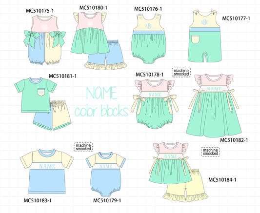 PO69 Colors blocks monogram embroidery collection 2- closing 10/27 - eta early march