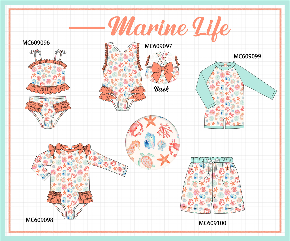 PO104 Coral&mint marine creatrue swimsuit collection - closing 9/14 - ETA February