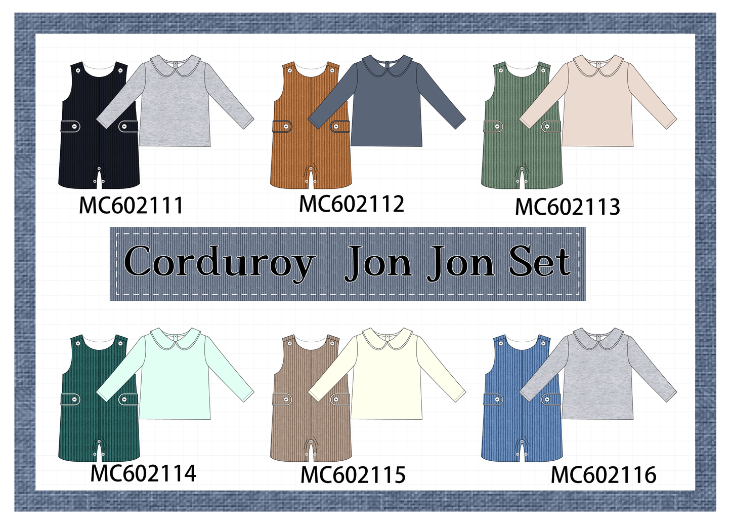 PO81 Corduroy jonjon set boy collection - closing 2/16 - ETA July